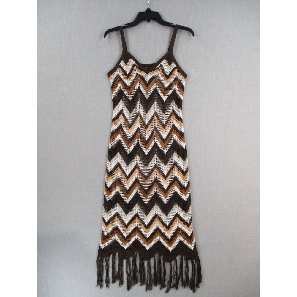 Crochet Chevron Fringe Dress Size M By Almost‎ Famous